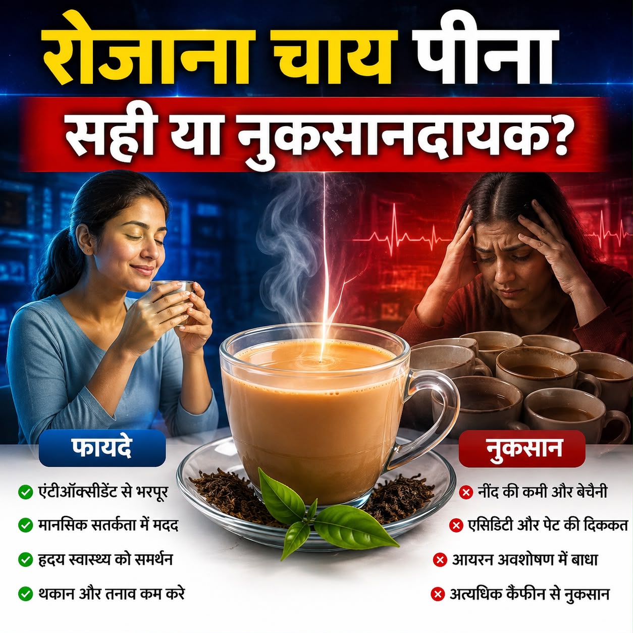प्रतिदिन चाय पीना सेहत के लिए फायदेमंद है या नुकसानदायक? जानिए पूरी सच्चाई
