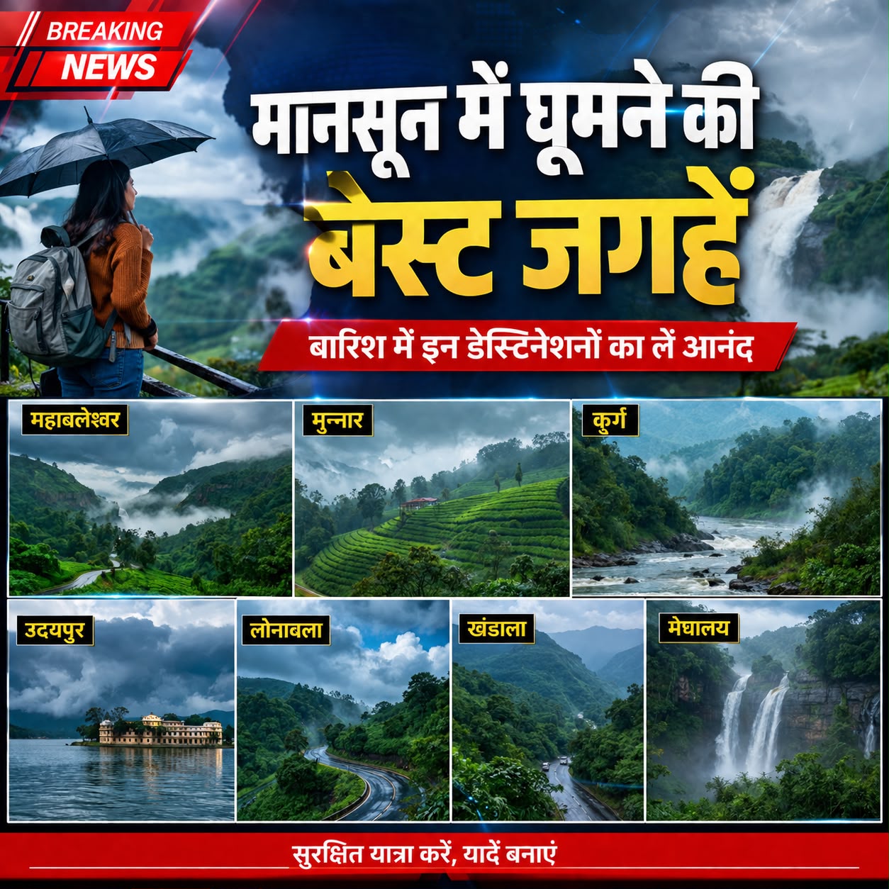 बारिश में घूमने का बना रहे हैं प्लान? ये डेस्टिनेशन हो सकते हैं बेस्ट