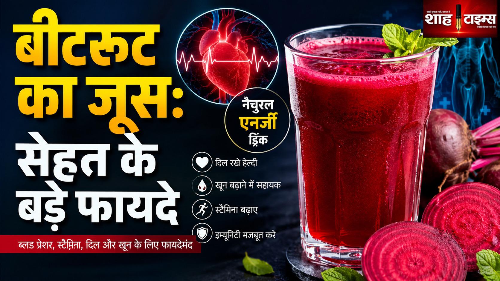 बीटरूट का जूस पीने से सेहत पर क्या असर होता है? जानिए इसके बड़े फायदे