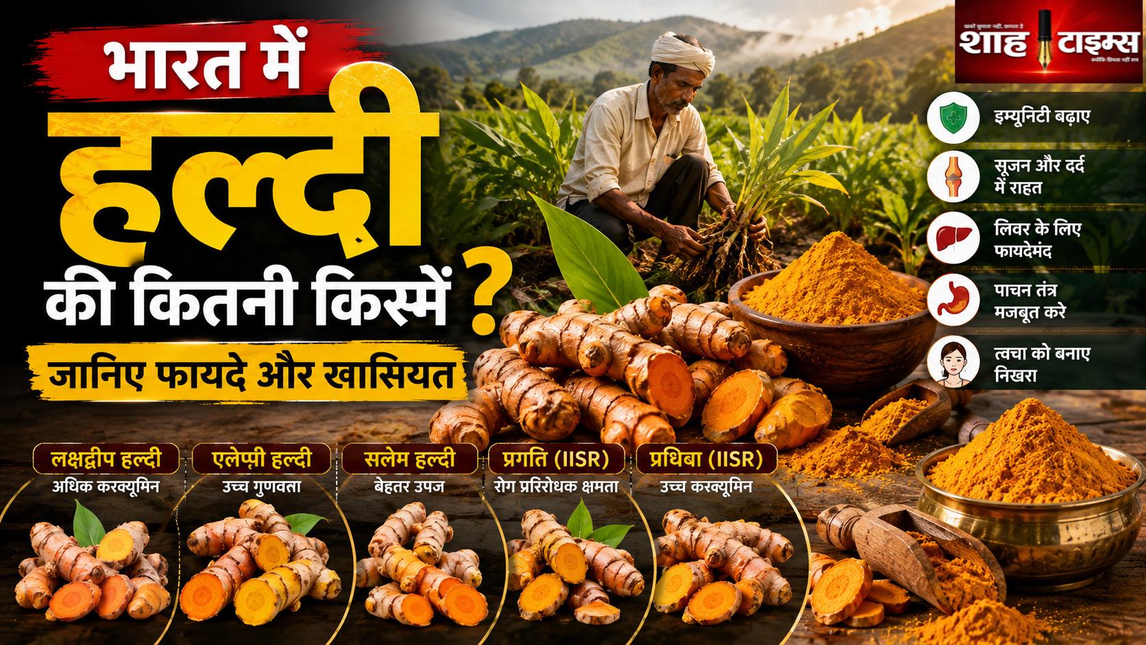 भारत में हल्दी की कितनी किस्में हैं? जानिए फायदे और खासियत
