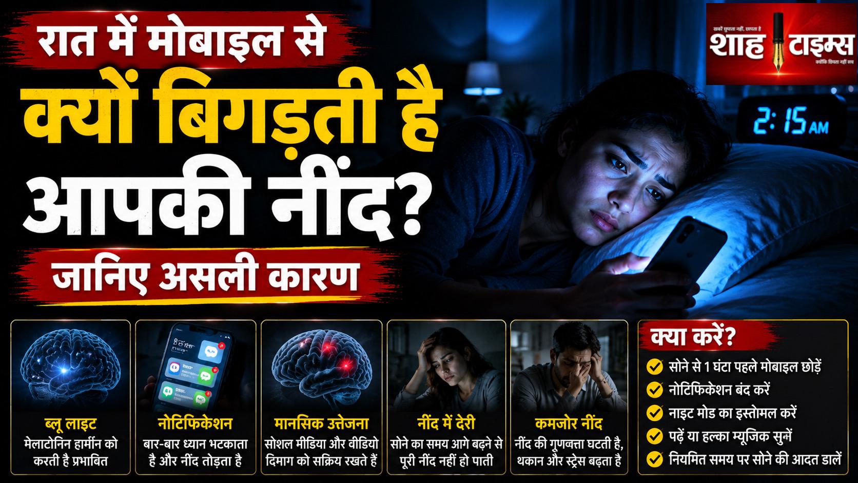 रात में मोबाइल देखने से क्यों बिगड़ती है नींद? जानिए कारण