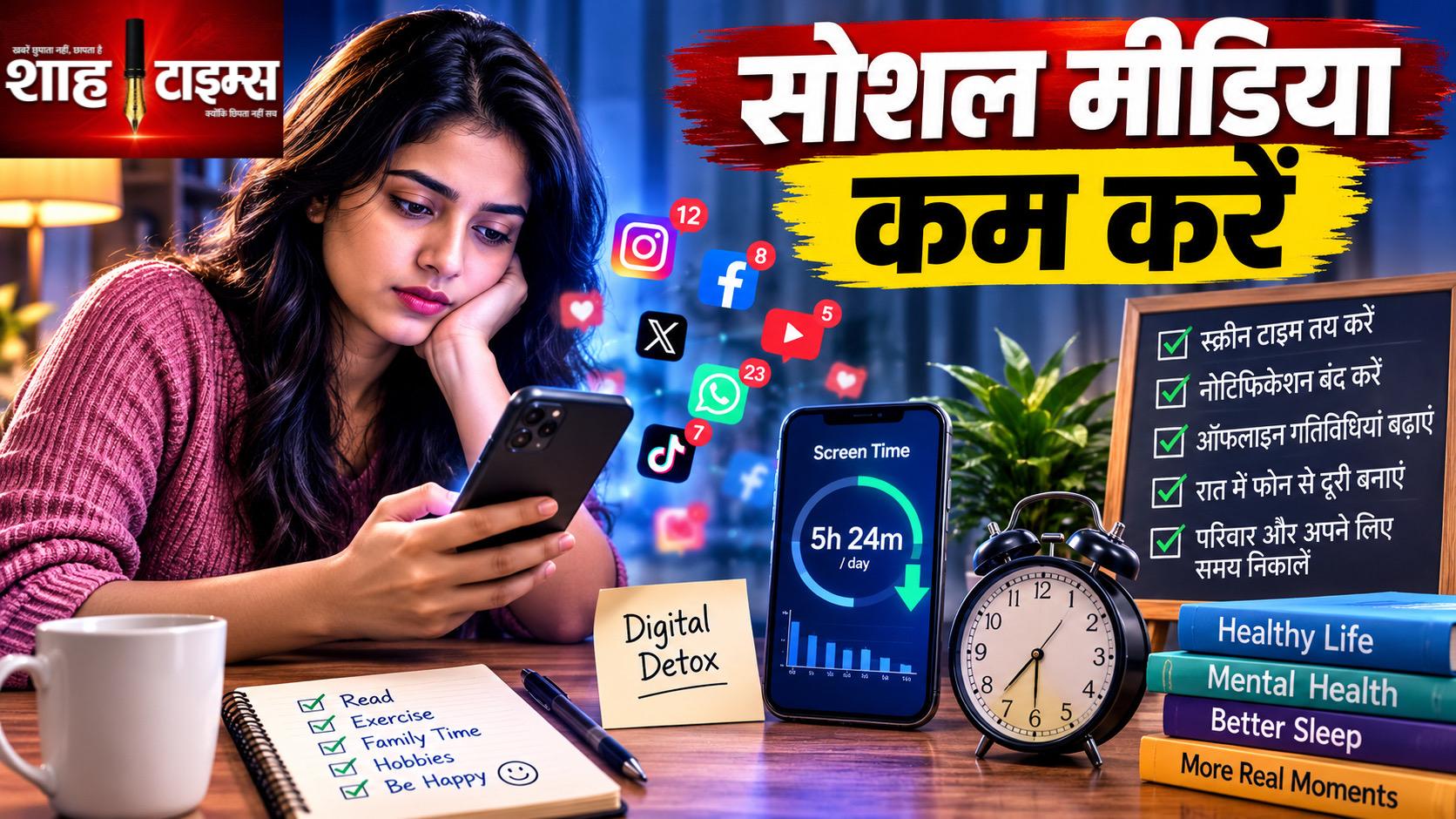 सोशल मीडिया पर ज्यादा समय बिताने की आदत कैसे करें कम?