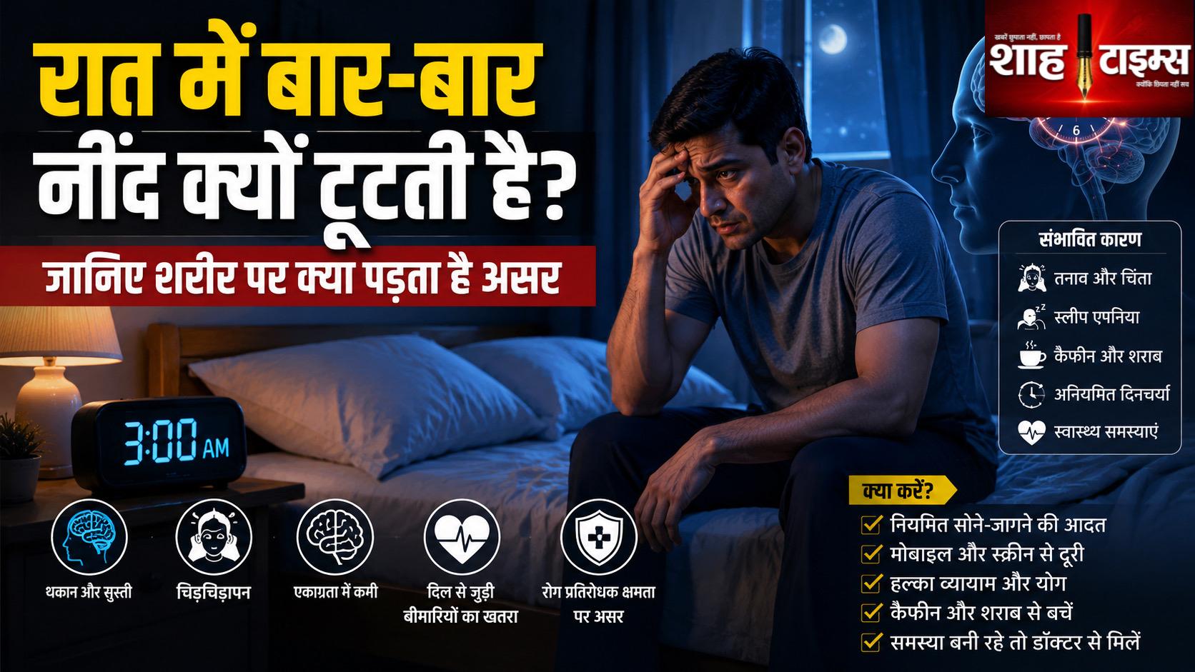 रात में बार-बार नींद टूटना शरीर पर डाल सकता है असर, जानें क्या करें