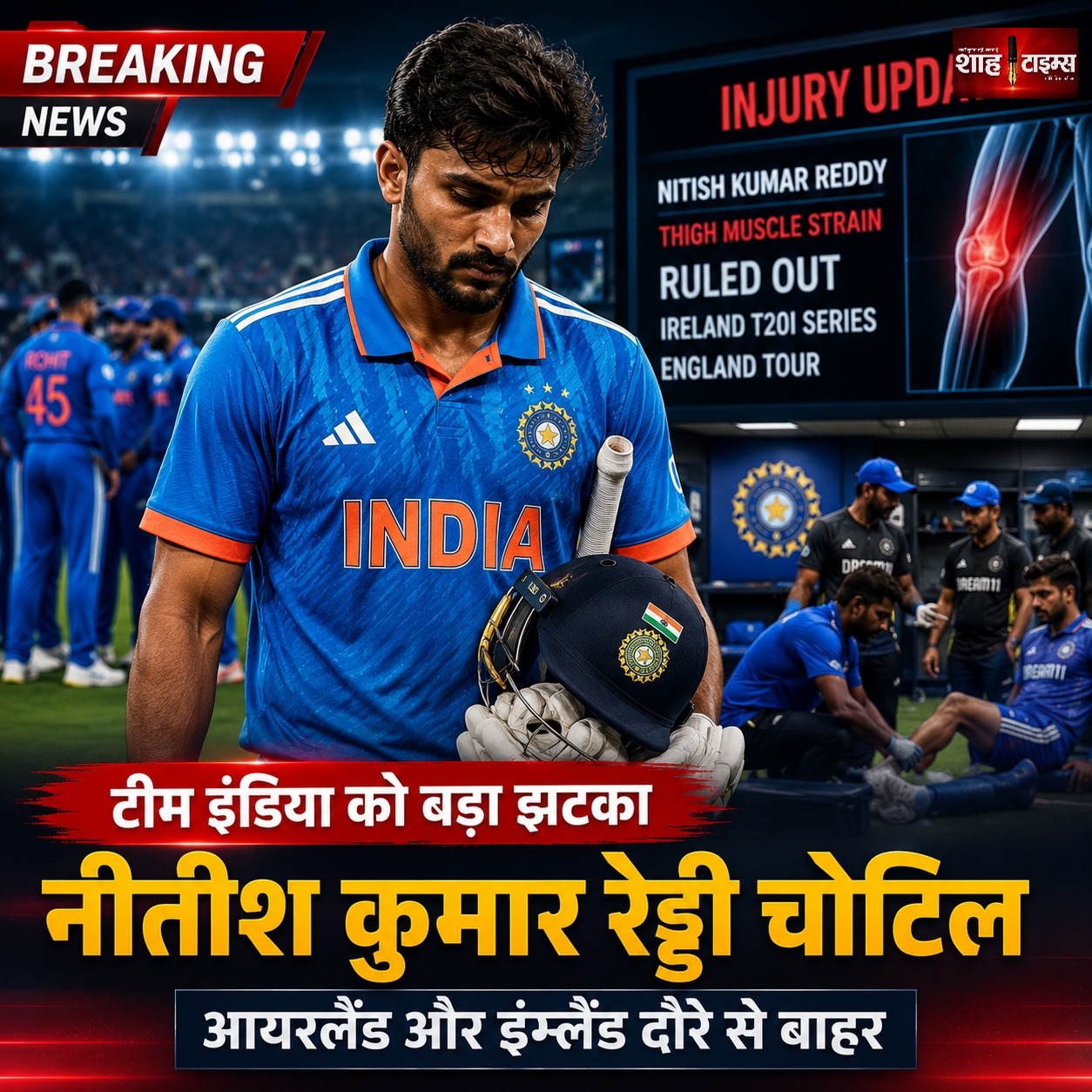 टीम इंडिया को झटका: नीतीश कुमार रेड्डी चोट के कारण विदेशी दौरे से बाहर