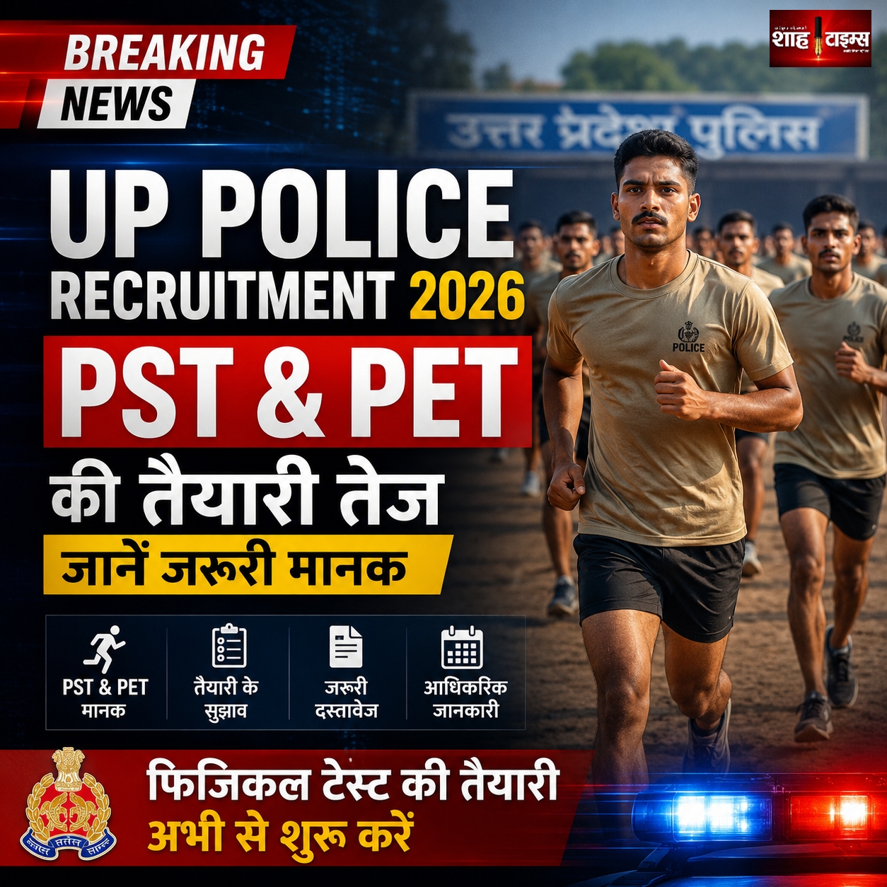 UP Police Recruitment 2026: लिखित परीक्षा के बाद अब PST और PET की तैयारी तेज, जानें जरूरी मानक