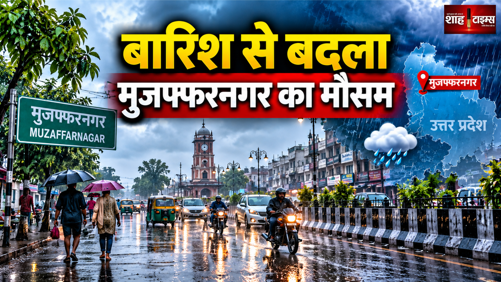 मुजफ्फरनगर में रात की बारिश से बदला मौसम, ठंडी हवाओं ने उमस भरी गर्मी से दिलाई राहत