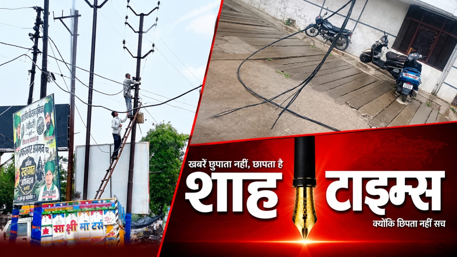 बारिश के बीच विद्युत कर्मियों ने तत्परता दिखाकर ठीक किया टूटा तार