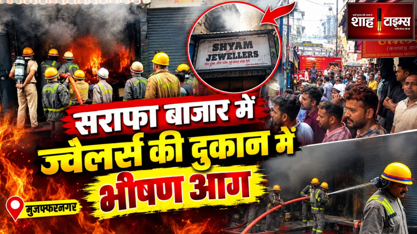 मुजफ्फरनगर के सराफा बाजार में श्याम ज्वैलर्स की दुकान में आग, दमकल ने पाया काबू