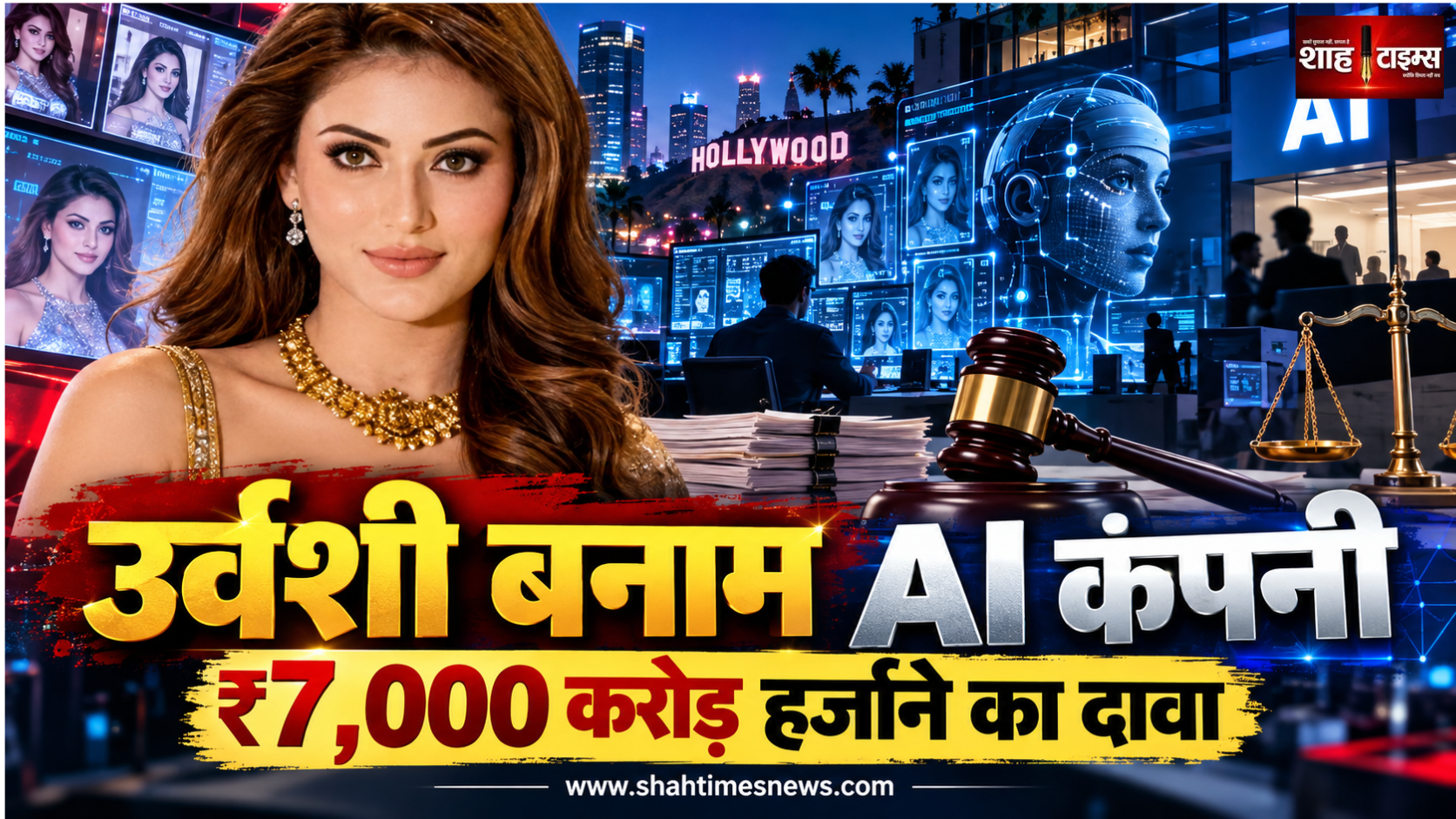 उर्वशी रौतेला की टीम का AI कंपनी पर कानूनी एक्शन का दावा, ₹7,000 करोड़ हर्जाने की बात