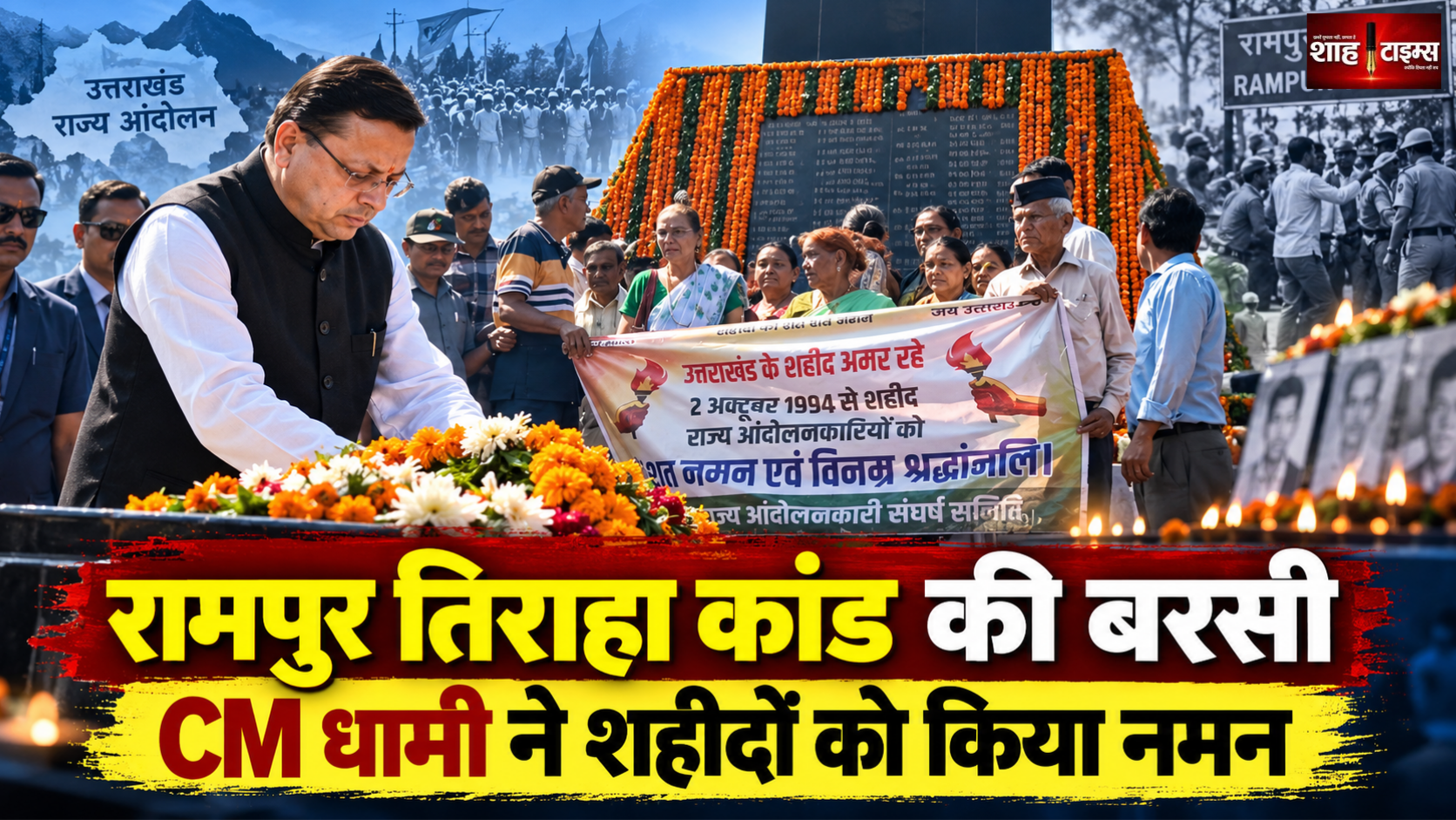 रामपुर तिराहा कांड की 32वीं बरसी पर शहीदों को श्रद्धांजलि, CM धामी पहुंचे मुजफ्फरनगर