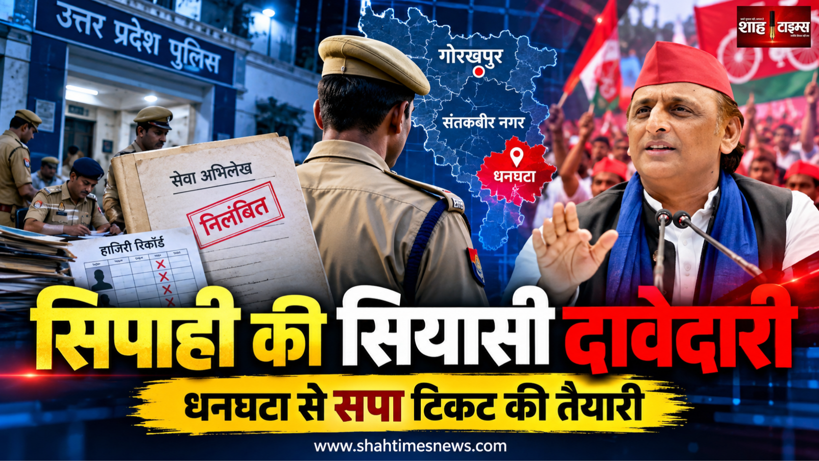 ड्यूटी से गैरहाजिर निलंबित सिपाही की सियासी सक्रियता, धनघटा से सपा टिकट की दावेदारी