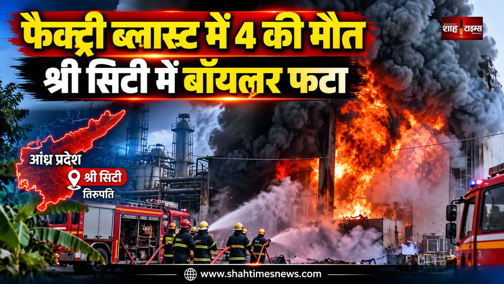 आंध्र प्रदेश में फैक्ट्री ब्लास्ट, बॉयलर फटने से 4 लोगों की मौत