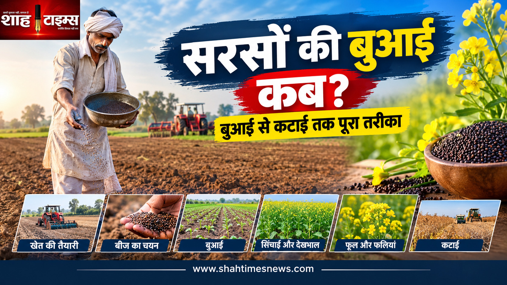 सरसों की बुआई कब और कैसे करें, जानिए खेत की तैयारी से कटाई तक का पूरा तरीका
