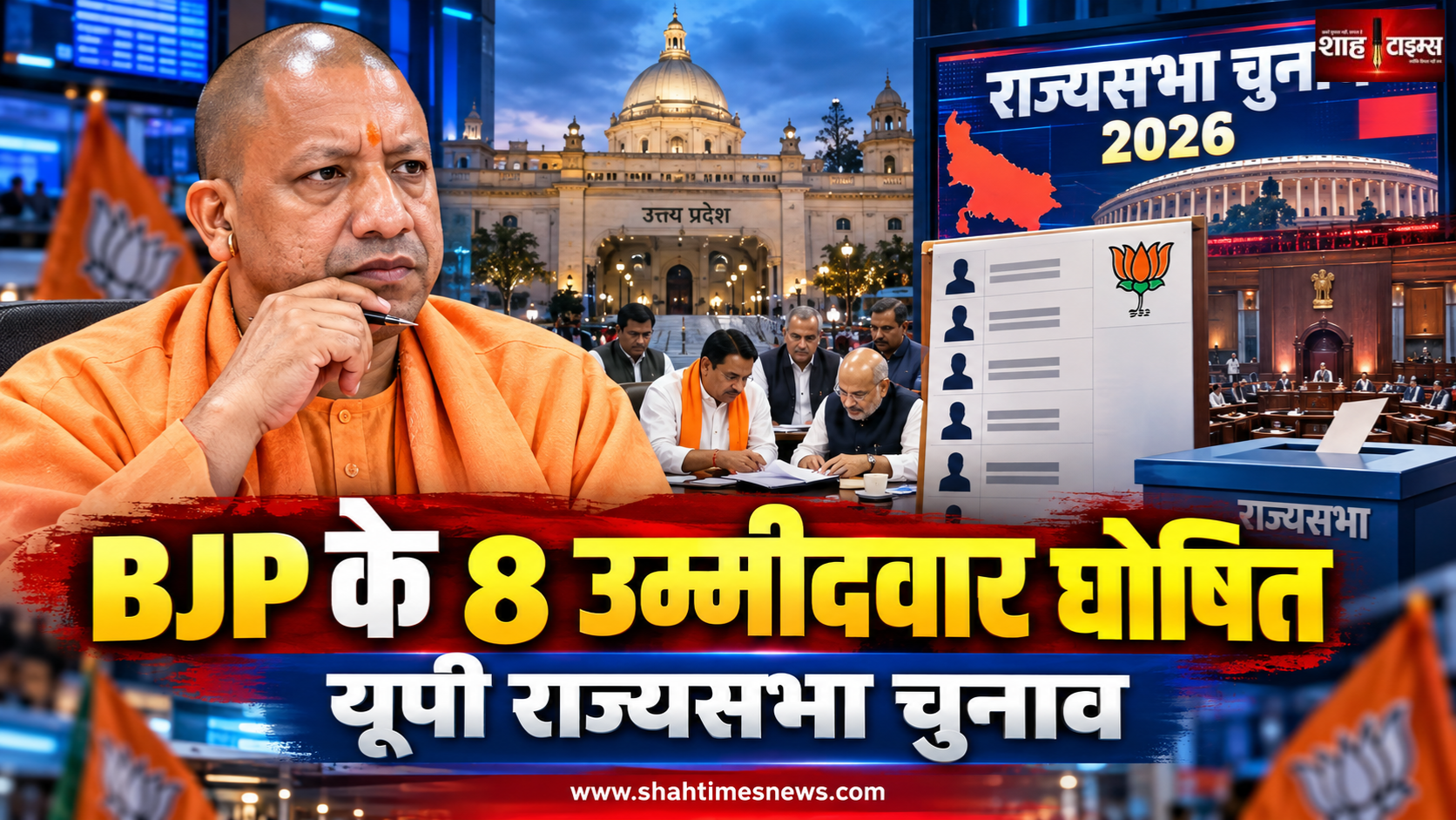 यूपी राज्यसभा चुनाव: BJP के 8 उम्मीदवार घोषित, CM योगी ने दी बधाई