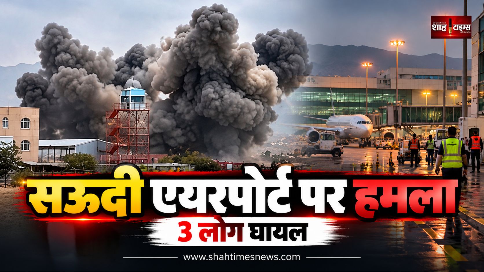 सऊदी अरब के 2 एयरपोर्ट पर हमला, 3 लोग घायल