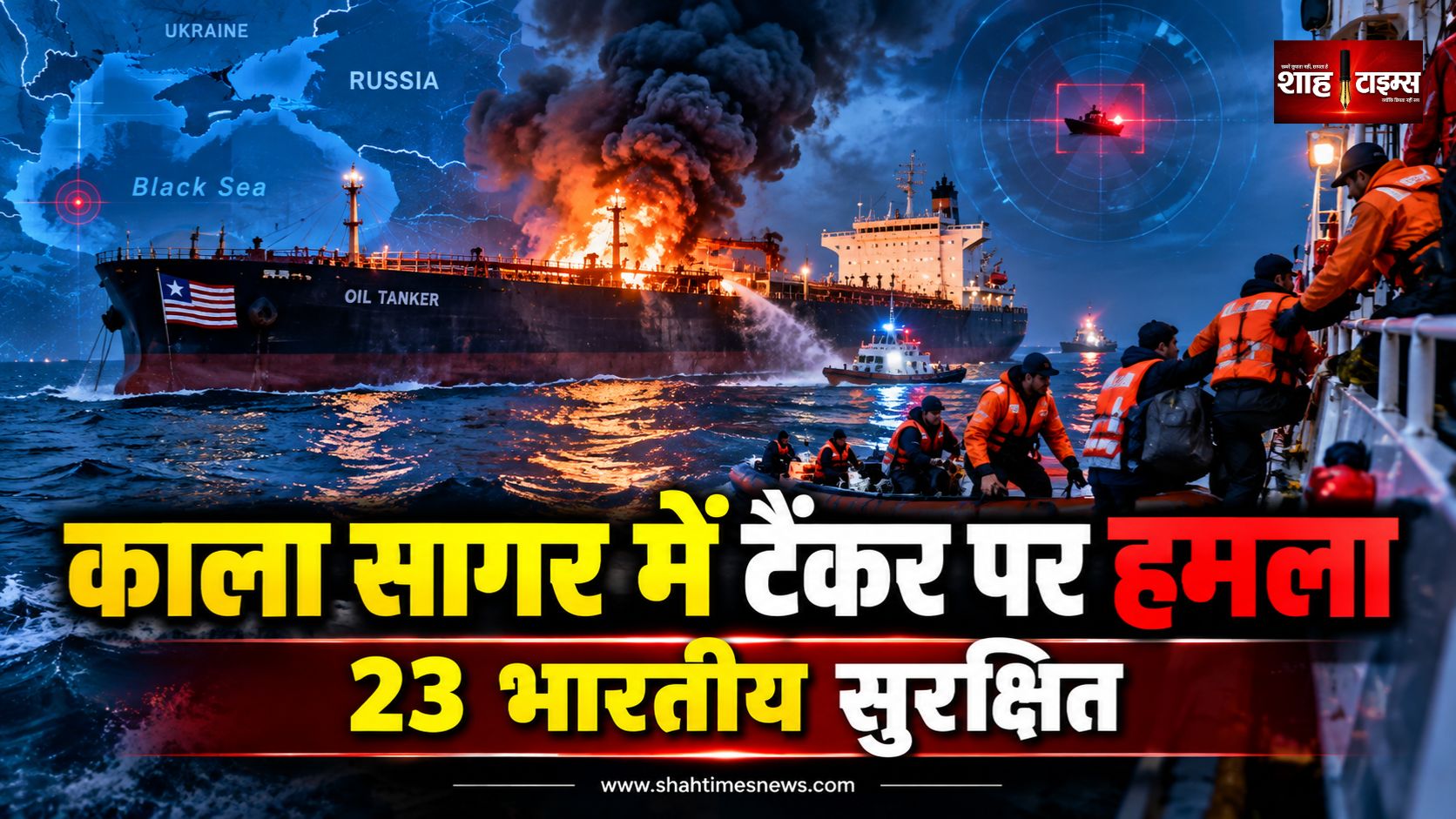 काला सागर में टैंकर पर हमला, सभी 23 भारतीय नाविक सुरक्षित