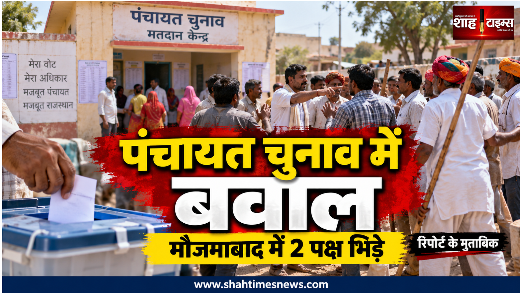 जयपुर में पंचायत चुनाव के दौरान बवाल का दावा, 2 गुटों में मारपीट और लाठियां चलने की खबर