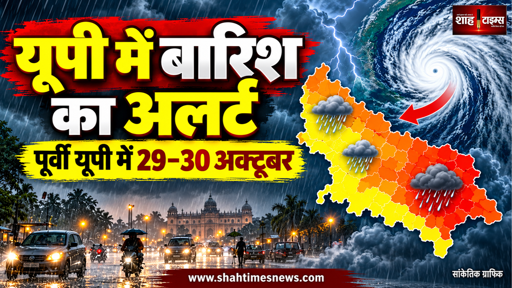 चक्रवात ‘अर्नब’ का यूपी पर असर, पूर्वी हिस्से में 29 अक्टूबर को भारी बारिश की चेतावनी