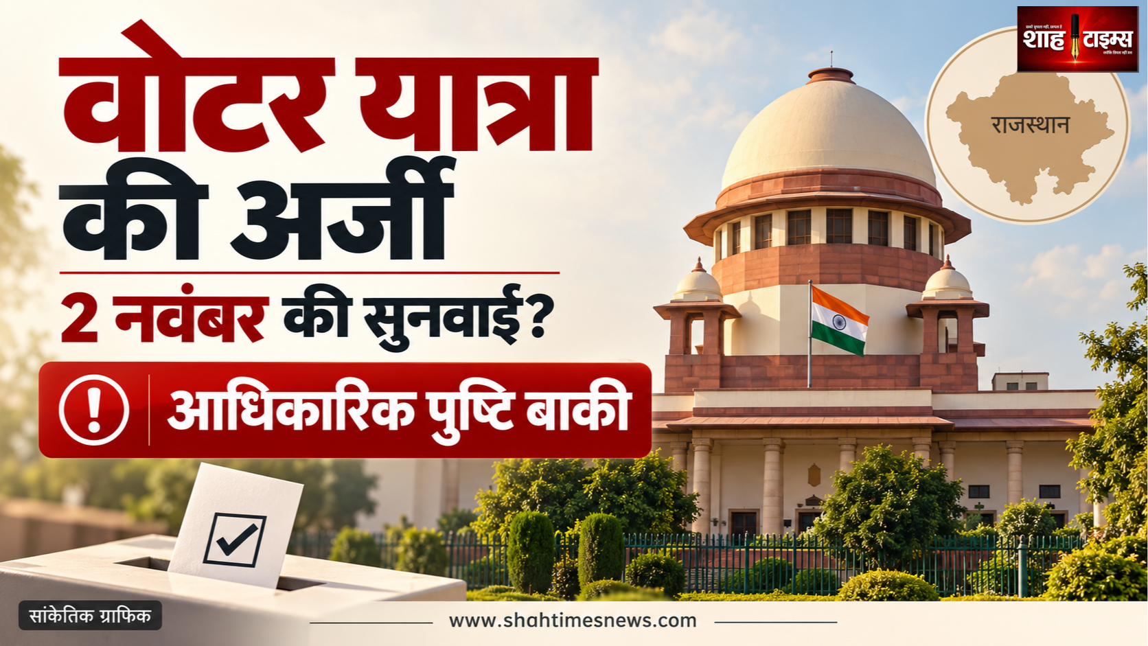 राजस्थान वोटर जागरूकता यात्रा: 2 नवंबर की सुनवाई की पुष्टि बाकी
