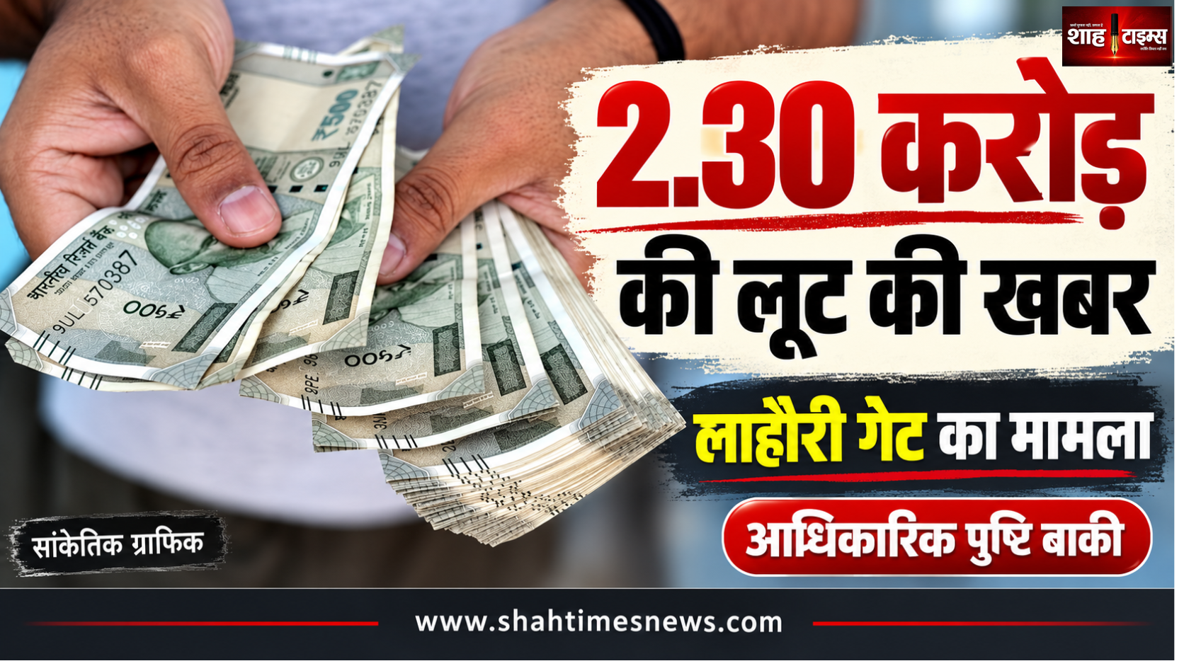 लाहौरी गेट में 2.30 करोड़ की लूट की खबर, दफ्तर में घुसे 4 आरोपी