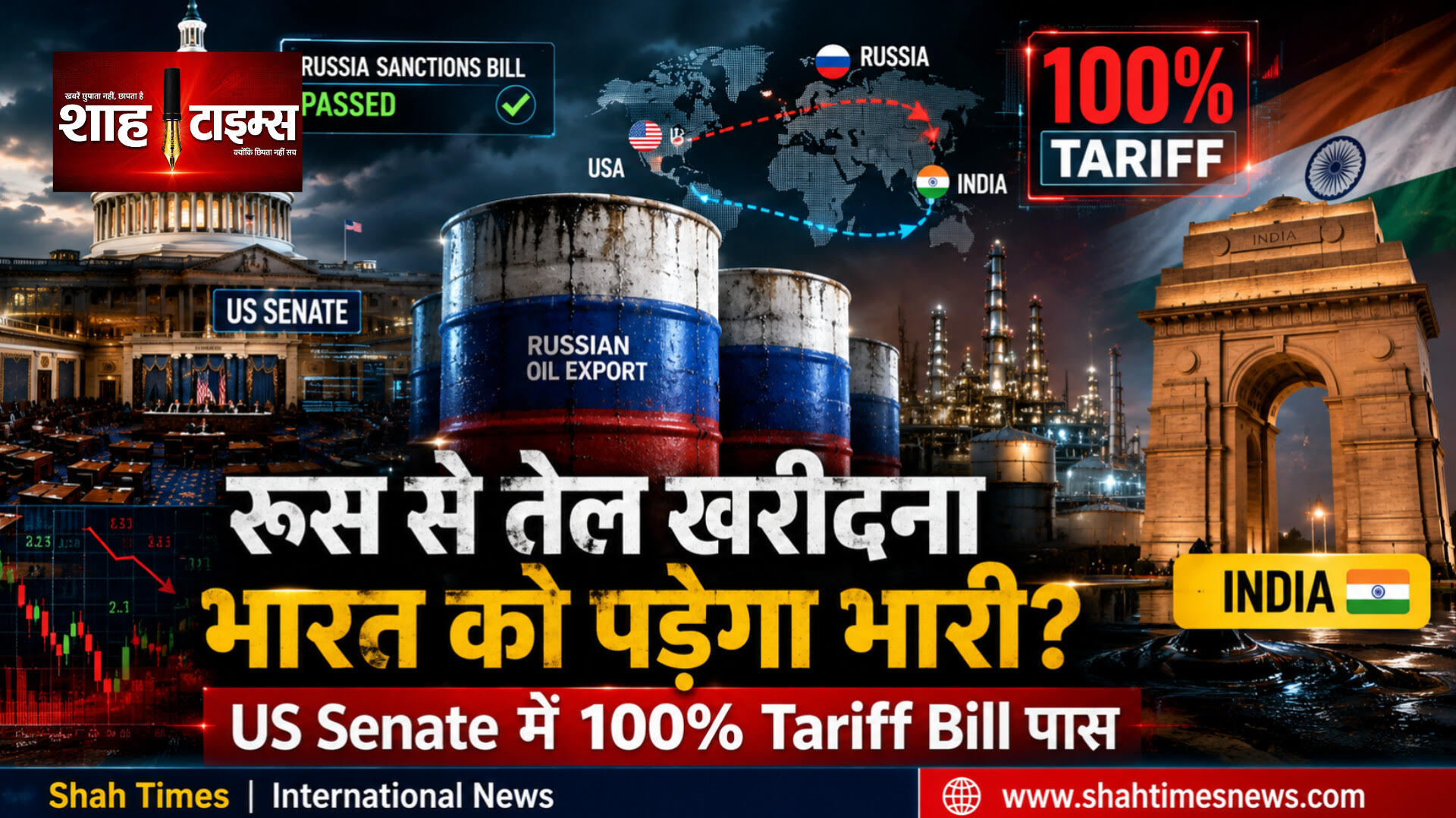 रूस से तेल खरीदना भारत को पड़ेगा भारी? US सीनेट ने 100% टैरिफ वाले बिल को दी मंजूरी